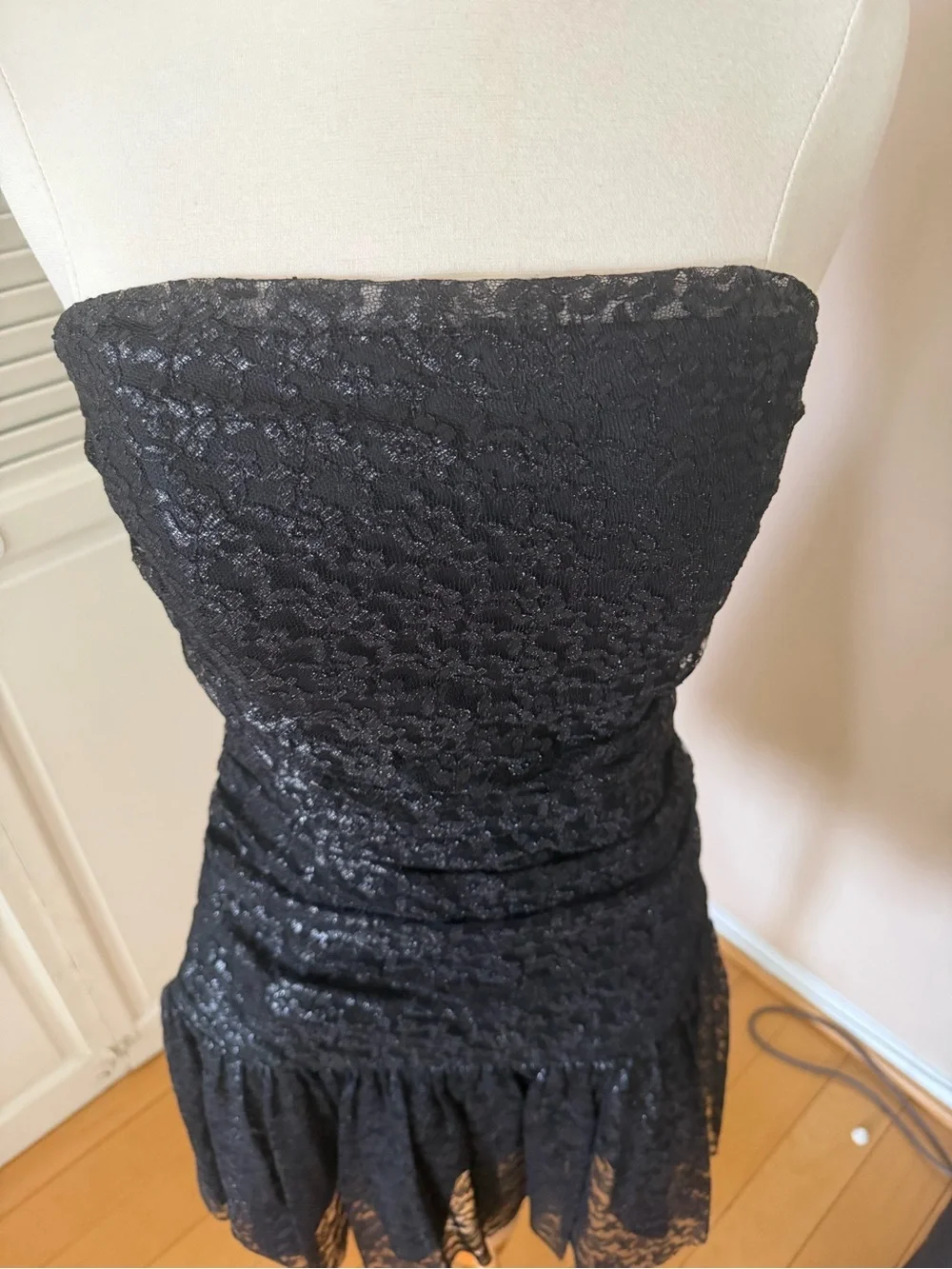 Betsey Johnson Black Strapless Lace Party Dress - Picture 2 of 11